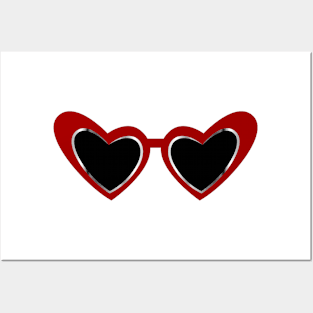 Heart shaped sunglasses Posters and Art